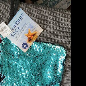 2 WAY TEAL PINK SWIMSUIT SACK12.5 " x 8.5" GREAT FOR TRAVEL & more. New w/ tags